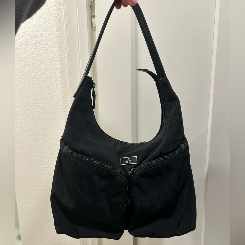 Gucci nylon hobo shoulder bag